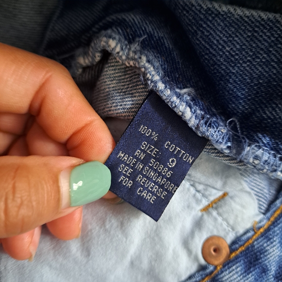 Angels Blue Jean Shorts with Floral Paint Design - Picture 6 of 6